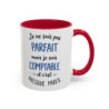 Tasse Humour Comptable Je Ne Suis Pas Parfait Mais Comptable – Mug Citation Métier Bleu – Cadeau Bureau Comptabilité 325ml