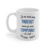 Mug comptable humour bleu – Je ne suis pas parfait mais comptable – Tasse citation professionnelle – Cadeau bureau original