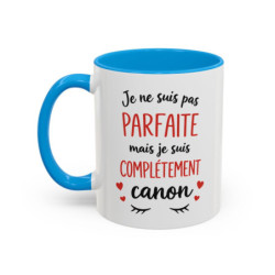 Tasse Humour Femme Je Ne Suis Pas Parfaite Mais Complètement Canon – Mug Citation Rouge – Cadeau
