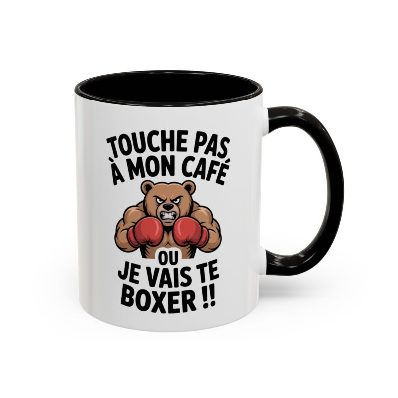 Tasse Humour Café Touche Pas À Mon Café Ou Je Vais Te Boxer – Mug Drôle Matinal – Cadeau Original 325ml