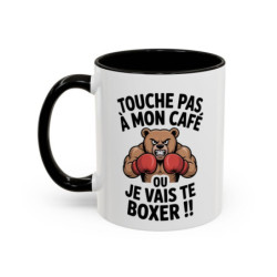 Tasse Humour Café Touche Pas À Mon Café Ou Je Vais Te Boxer – Mug Drôle Matinal – Cadeau Original 325ml