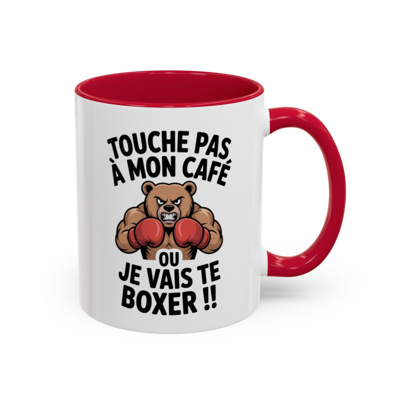 Tasse Humour Café Touche Pas À Mon Café Ou Je Vais Te Boxer – Mug Drôle Matinal – Cadeau Original 325ml