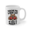 Mug humour café – Touche pas à mon café ou je vais te boxer – Tasse drôle ours boxeur – Cadeau original matin difficile