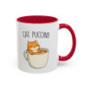 Tasse Chat et Café Cat Puccino – Mug Chat Kawaii Amoureux du Café – Cadeau Mignon et Drôle 325ml