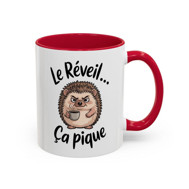 Tasse Humour Le Réveil Ça Pique – Mug Hérisson et Café – Cadeau Drôle Matin Difficile 325ml