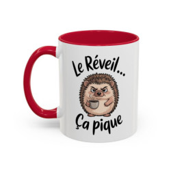 Tasse Humour Le Réveil Ça Pique – Mug Hérisson et Café – Cadeau Drôle Matin Difficile 325ml