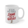 Mug Chat Humour – Je suis pas timide j’aime pas ta gueule – Tasse drôle message sarcastique – Cadeau