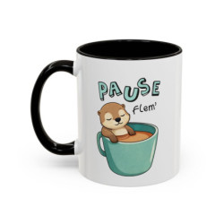 Tasse Humour Pause Flem’ – Mug Loutre Adorable Relax – Cadeau Original Amoureux du Café 325ml