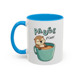 Tasse Humour Pause Flem’ – Mug Loutre Adorable Relax – Cadeau Original Amoureux du Café 325ml