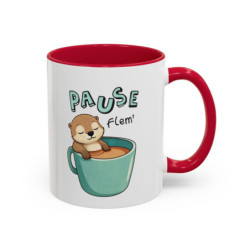 Tasse Humour Pause Flem’ – Mug Loutre Adorable Relax – Cadeau Original Amoureux du Café 325ml