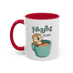 Tasse Humour Pause Flem’ – Mug Loutre Adorable Relax – Cadeau Original Amoureux du Café 325ml