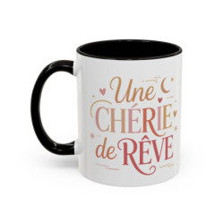 Tasse Une Chérie de Rêve – Mug Message Amour Romantique – Cadeau Femme Anniversaire Saint-Valentin 325ml