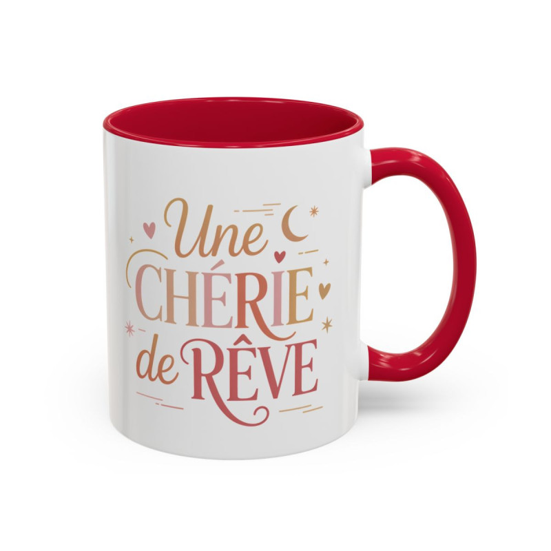Tasse Une Chérie de Rêve – Mug Message Amour Romantique – Cadeau Femme Anniversaire Saint-Valentin 325ml