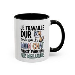 Tasse Humour Mon Chat Vie Meilleure – Mug Chat Mignon pour Amoureux des Chats – Cadeau Propriétaire de Chat 325ml
