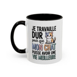Tasse Humour Mon Chat Vie Meilleure – Mug Chat Mignon pour Amoureux des Chats – Cadeau Propriétaire de Chat 325ml