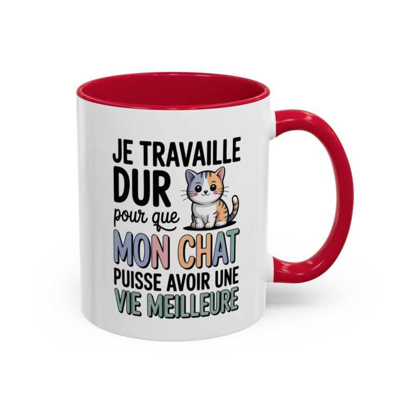 Tasse Humour Mon Chat Vie Meilleure – Mug Chat Mignon pour Amoureux des Chats – Cadeau Propriétaire de Chat 325ml