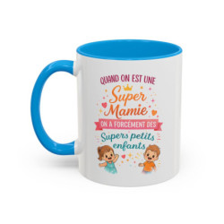Tasse Super Mamie avec Petits-Enfants – Mug Cadeau Grand-Mère Humour et Amour – Idée Fête des Grands-Mères