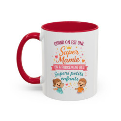 Tasse Super Mamie avec Petits-Enfants – Mug Cadeau Grand-Mère Humour et Amour – Idée Fête des Grands-Mères