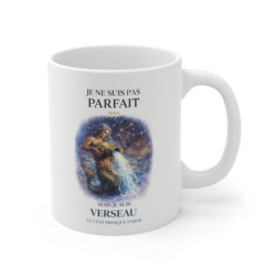 Mug Signe Astrologique Verseau – “Je Ne Suis Pas Parfait Mais Je Suis Verseau” – Tasse Horoscope 325ml