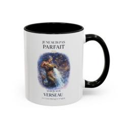 Tasse Signe Verseau Humour – Je Ne Suis Pas Parfait Mais Je Suis Verseau – Cadeau Astrologie Original 325ml