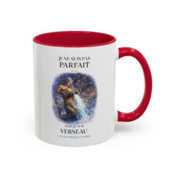 Tasse Signe Verseau Humour – Je Ne Suis Pas Parfait Mais Je Suis Verseau – Cadeau Astrologie Original 325ml