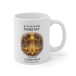 Mug Signe Astrologique Capricorne – “Je Ne Suis Pas Parfait Mais Je Suis Capricorne” – Tasse Horoscope 325ml