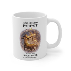 Mug Signe Astrologique Sagittaire – “Je Ne Suis Pas Parfait Mais Je Suis Sagittaire” – Tasse Horoscope