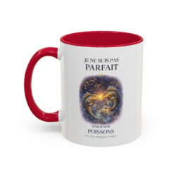 Tasse Signe Astrologique Poissons Humour – Je Ne Suis Pas Parfait Mais Je Suis Poissons – Cadeau Horoscope Original 325ml