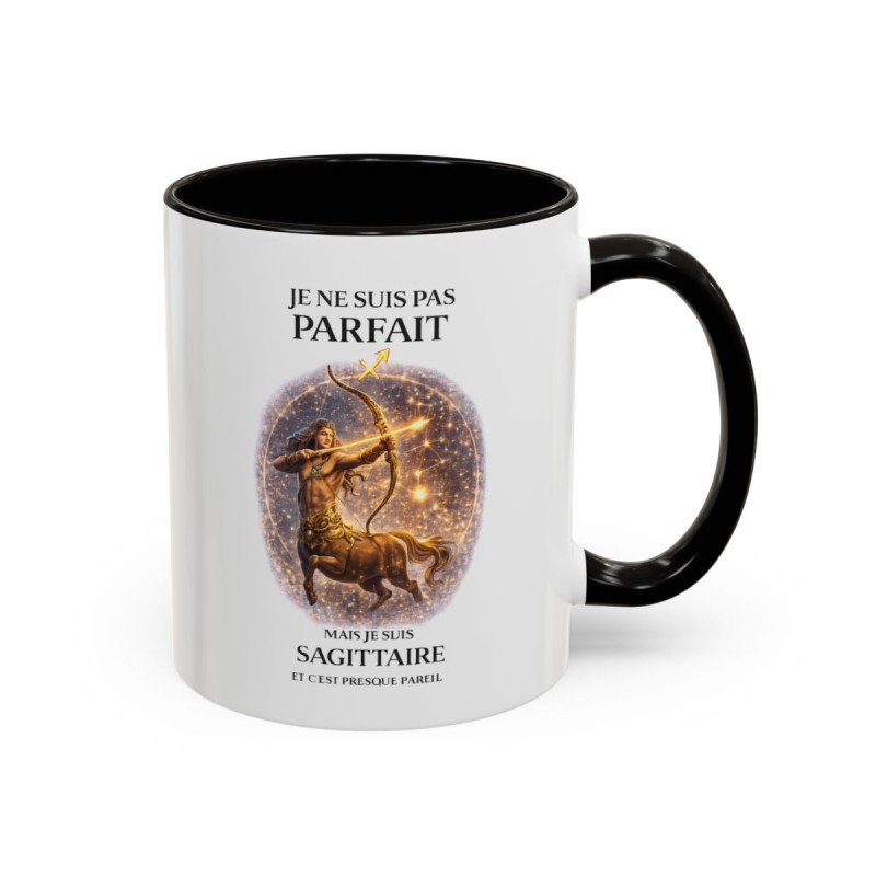 Tasse Signe Sagittaire Humour – Je Ne Suis Pas Parfait Mais Je Suis Sagittaire – Cadeau Astrologique Original 325ml