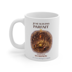 Mug Signe Astrologique Scorpion – “Je Ne Suis Pas Parfait Mais Je Suis Scorpion” – Tasse Horoscope