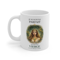 Mug Signe Astrologique Vierge – “Je Ne Suis Pas Parfait Mais Je Suis Vierge” – Tasse Horoscope Zodiac 325ml