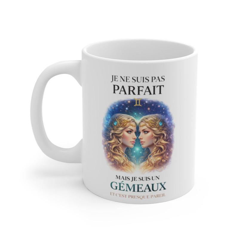 Mug Signe Astrologique Gémeaux – “Je Ne Suis Pas Parfait Mais Je Suis Gémeaux” – Tasse Horoscope Zodiac