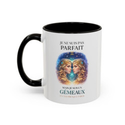 Tasse Signe Astrologique Gémeaux Humour – Je Ne Suis Pas Parfait Mais Je Suis Gémeaux – Mug Horoscope Cadeau Original 325ml