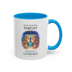 Tasse Signe Astrologique Gémeaux Humour – Je Ne Suis Pas Parfait Mais Je Suis Gémeaux – Mug Horoscope Cadeau Original 325ml