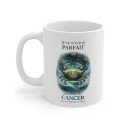 Mug Signe Astrologique Cancer – “Je Ne Suis Pas Parfait Mais Je Suis Cancer” – Tasse Horoscope Zodiac Cosmique 325ml