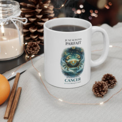 Mug Signe Astrologique Cancer – “Je Ne Suis Pas Parfait Mais Je Suis Cancer” – Tasse Horoscope Zodiac Cosmique 325ml