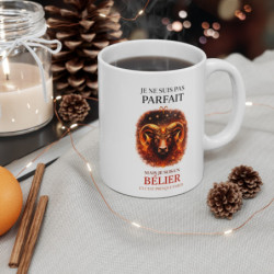 Mug Signe Astrologique Bélier – “Je Ne Suis Pas Parfait Mais Je Suis Bélier” – Tasse Horoscope Zodiac Cosmique 325ml