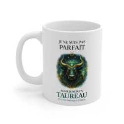 Mug Signe Astrologique Taureau – “Je Ne Suis Pas Parfait Mais Je Suis Taureau” – Tasse Horoscope Zodiac Cosmique 325ml