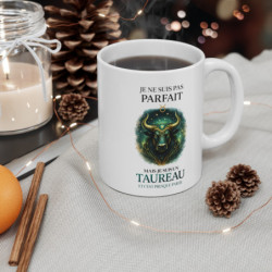 Mug Signe Astrologique Taureau – “Je Ne Suis Pas Parfait Mais Je Suis Taureau” – Tasse Horoscope Zodiac Cosmique 325ml