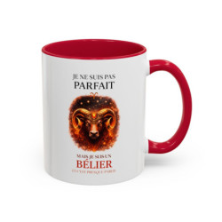 Tasse Signe Astrologique Bélier Humour – Je Ne Suis Pas Parfait Mais Je Suis Bélier – Mug Horoscope Cadeau Original