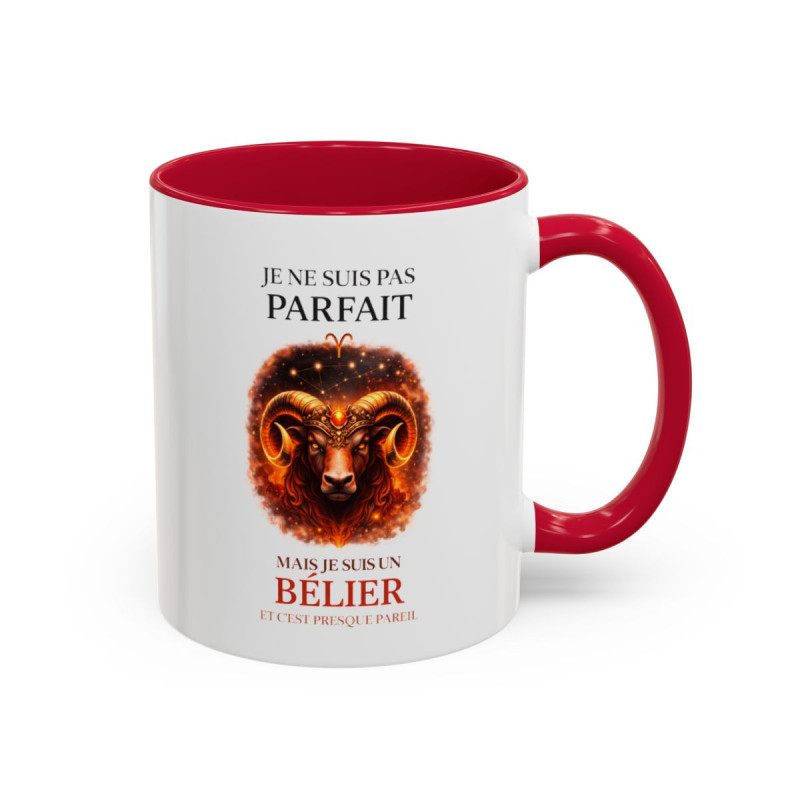 Tasse Signe Astrologique Bélier Humour – Je Ne Suis Pas Parfait Mais Je Suis Bélier – Mug Horoscope Cadeau Original