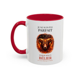 Tasse Signe Astrologique Bélier Humour – Je Ne Suis Pas Parfait Mais Je Suis Bélier – Mug Horoscope Cadeau Original