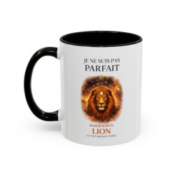 Tasse Signe Astrologique Lion Humour – Je Ne Suis Pas Parfait Mais Je Suis Lion – Mug Horoscope Cadeau Original 325ml