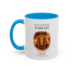 Tasse Signe Astrologique Lion Humour – Je Ne Suis Pas Parfait Mais Je Suis Lion – Mug Horoscope Cadeau Original 325ml