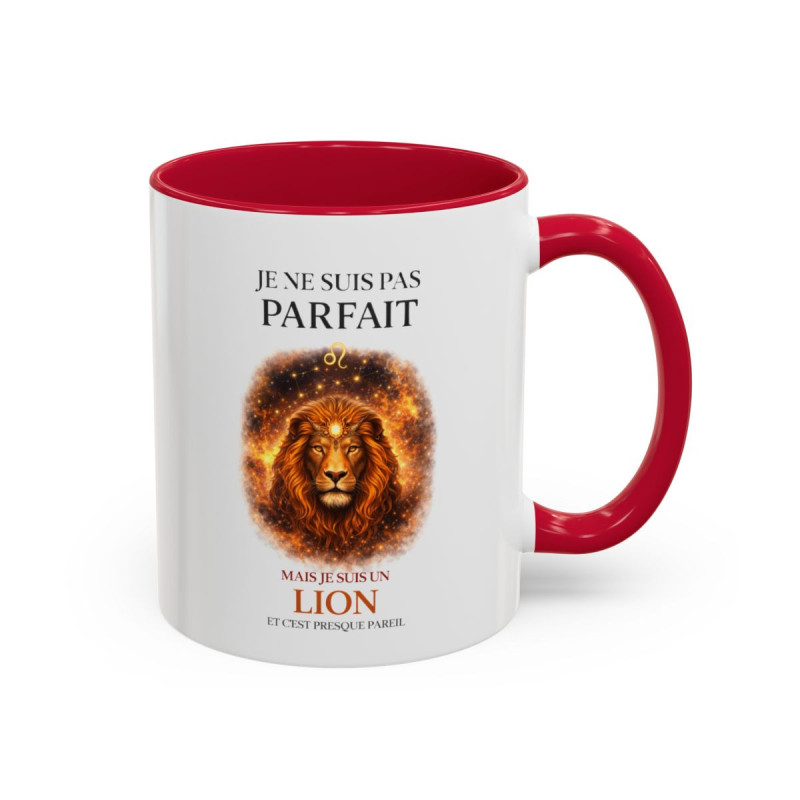 Tasse Signe Astrologique Lion Humour – Je Ne Suis Pas Parfait Mais Je Suis Lion – Mug Horoscope Cadeau Original 325ml
