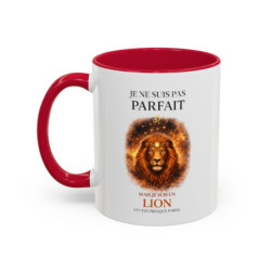 Tasse Signe Astrologique Lion Humour – Je Ne Suis Pas Parfait Mais Je Suis Lion – Mug Horoscope Cadeau Original 325ml