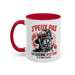 Tasse Pompier Humour – J’Peux Pas La Caserne M’Attend – Mug Cadeau Pompier Original Caserne Pompiers 325ml