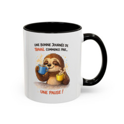 Tasse Humour Travail Pause Café – Mug Paresseux Drôle Cadeau Collègue Bureau Homme Femme