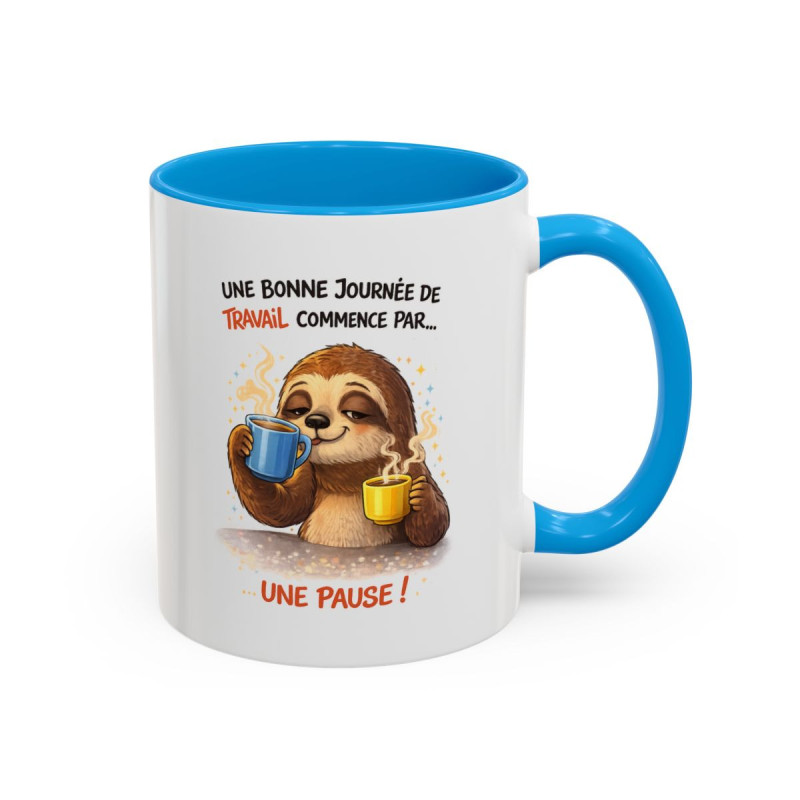 Tasse Humour Travail Pause Café – Mug Paresseux Drôle Cadeau Collègue Bureau Homme Femme