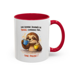 Tasse Humour Travail Pause Café – Mug Paresseux Drôle Cadeau Collègue Bureau Homme Femme